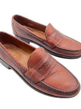 Allen Edmonds "CAVANAUGH" Loafers Braided Brown 40662